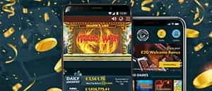 The Grosvenor Android mobile casino app on a Samsung smartphone.