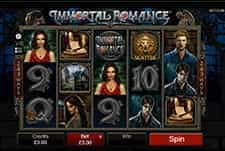 Immortal Romance slot game at Cheeky Win