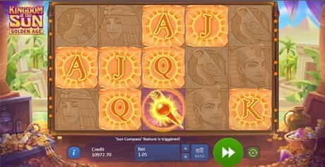 The Sun Compass feature in the Kingdom of the Sun: Golden Age slot game from Playson.
