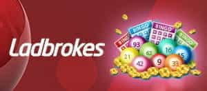 Das Ladbrokes-Logo und die Bingo-Bälle.