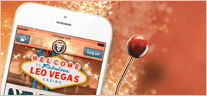 LeoVegas logo on a smartphone