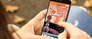 A live roulette game on a mobile device.