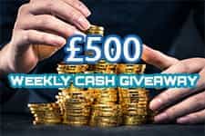 The £500 weekly cash giveaway promotion at Miami Dice casino.
