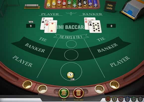 The Mini Baccarat online casino game.