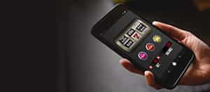 A mobile device showing a casino game.