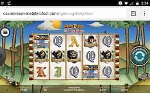 The Monty Python and the Holy Grail slot is available on the Betfair casino app.