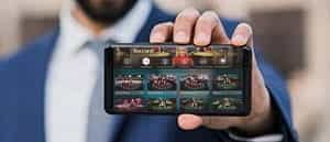 Betway casino open on a mobile device.