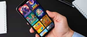 Betway casino mobile app in use.