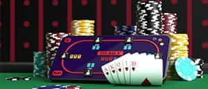 Casino mobile app in action.