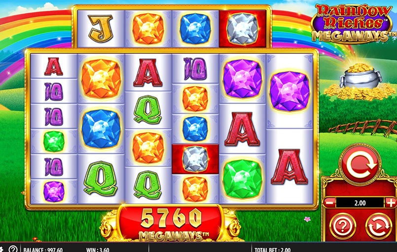 Screenshot from the Rainbow Riches Megaways Slot by Light and Wonder