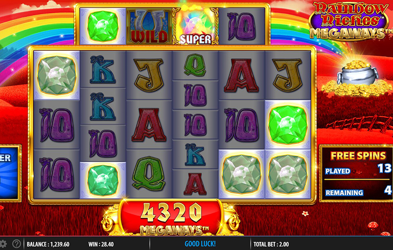 Screenshot from the Free Spins of Rainbow Riches Megaways