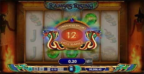 The free games feature triggered in BF Games slot Ramses Rising.