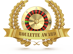 An image of a roulette wheel in a golden wreath, with a banner reading “Roulette Award”