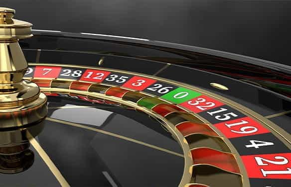 A close-up of a roulette wheel.