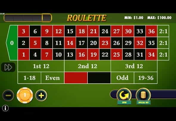 Electronic Roulette free demo version.