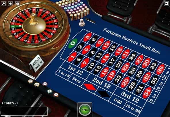 A demo version of European Roulette Small Bets.