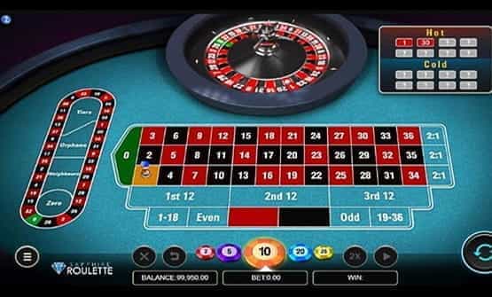 Sapphire Roulette online game wheel.