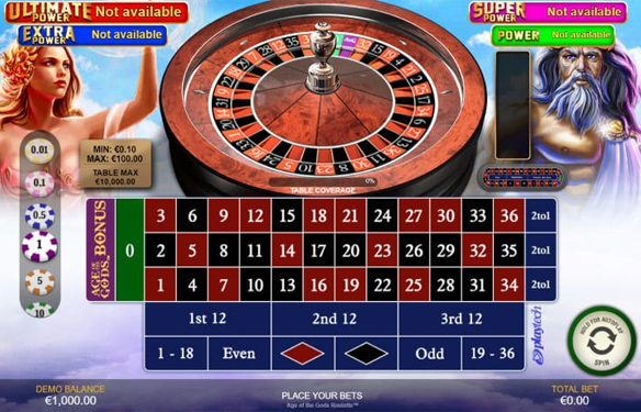 Age of the Gods Roulette