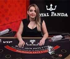 An image of a live dealer at Royal Panda casino.