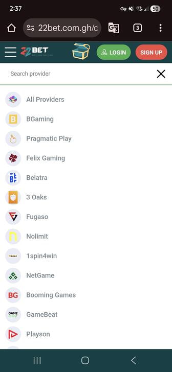 22Bet Game Developer List