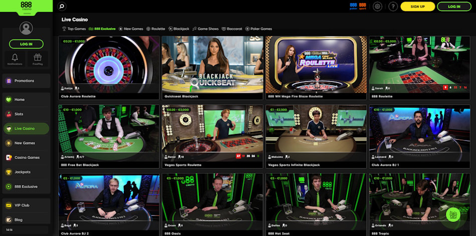 Exclusive 888casino Live Dealer Games