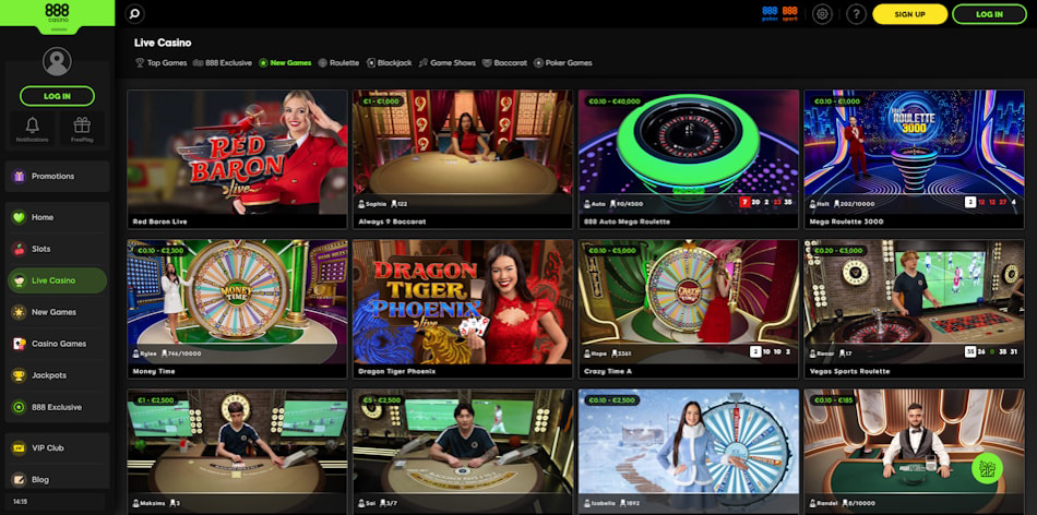 New Live Casino Games at 888casino
