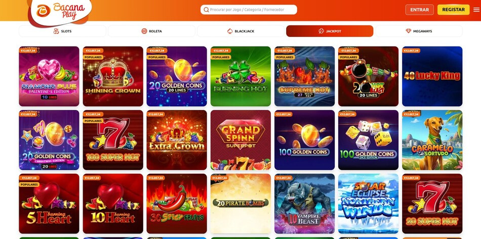 Jackpots no casino BacanaPlay