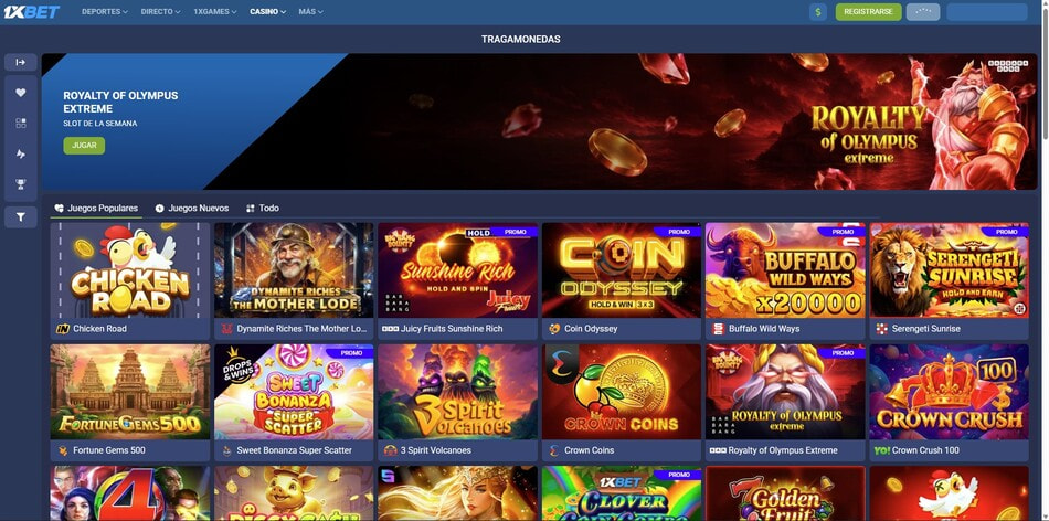 The slots collection at 1xBet in Nicaragua