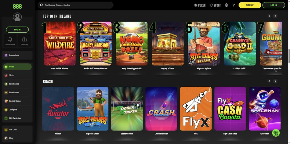 Crash games at 888casino