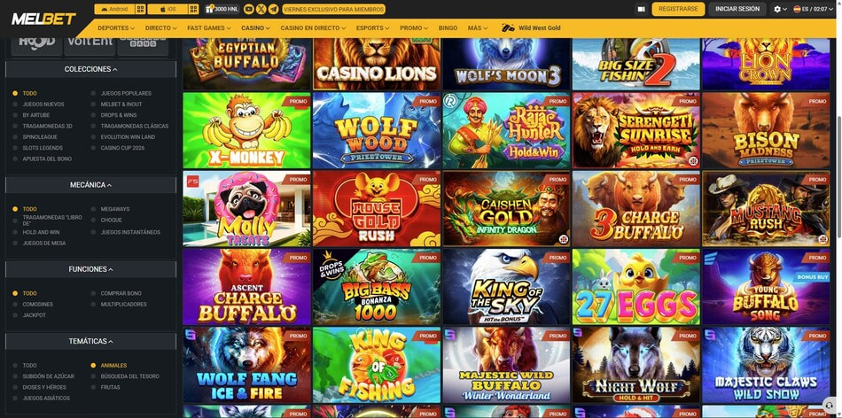 The advanced slot filters at MelBet in Nicaragua