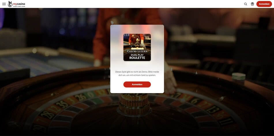 Dual Play Roulette table at mycasino streamed live from Grand Casino Luzern