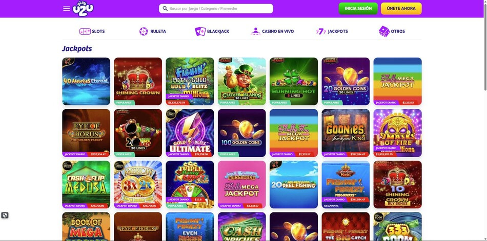 The progressive jackpot slots at PlayUZU in Nicaragua
