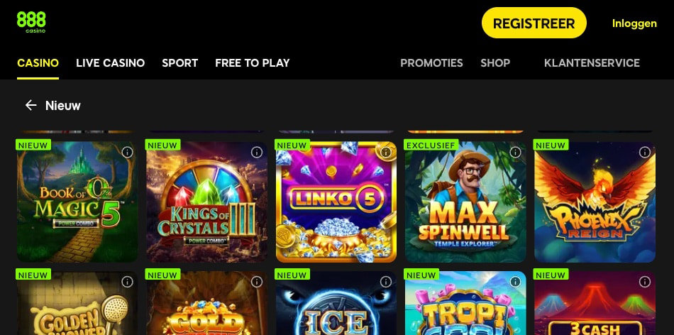 Overzicht van recent toegevoegde video slots in het spelaanbod.