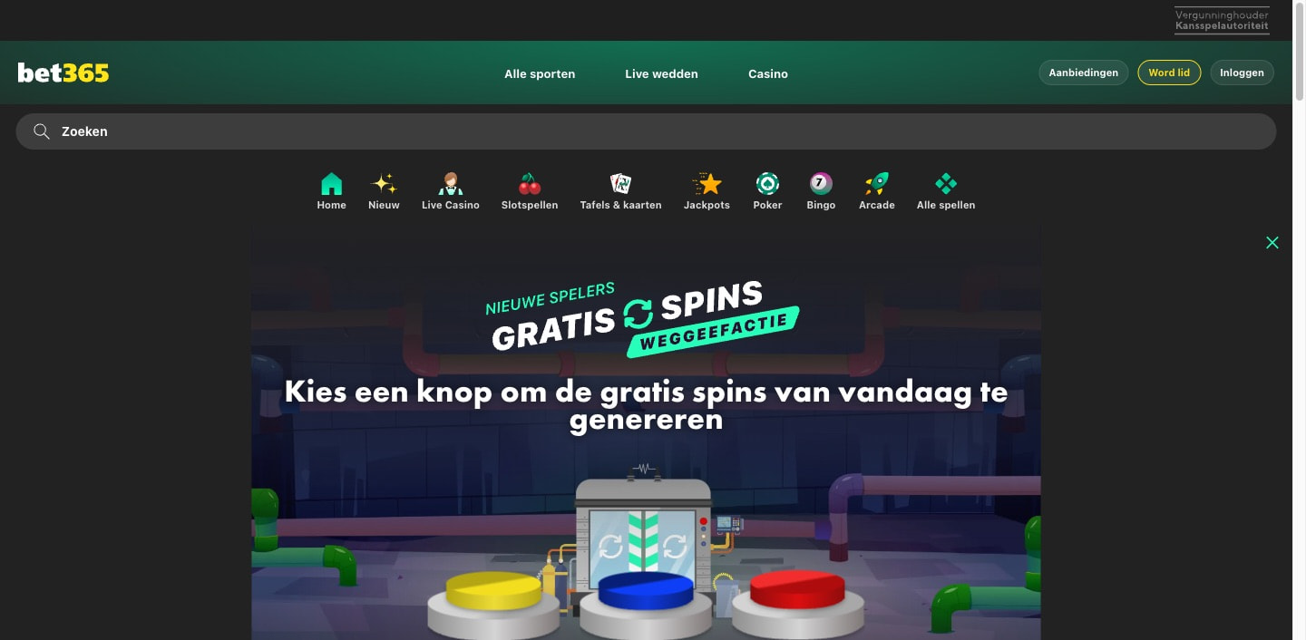bet365 welkomstbonus 500 free spins pagina
