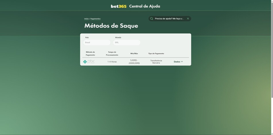 bet365's Internal Processing Time for Withdrawals with PIX in Brazil