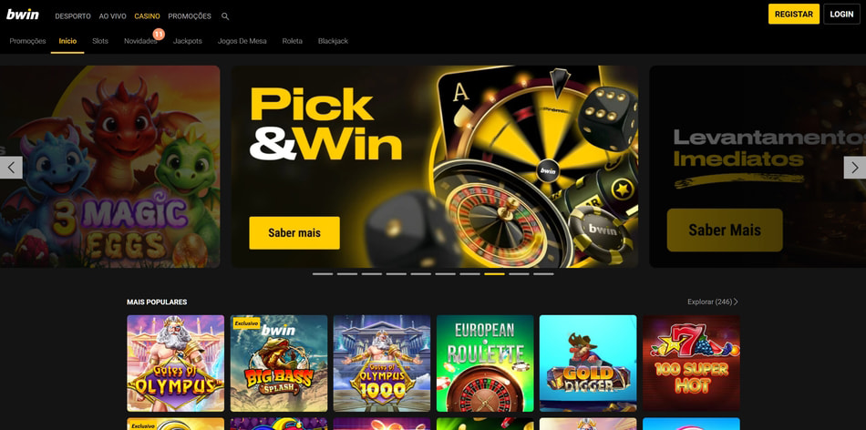 Lobby do casino bwin em Portugal
