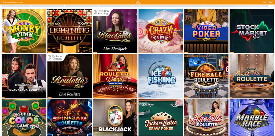 Casimba Live Casino Games