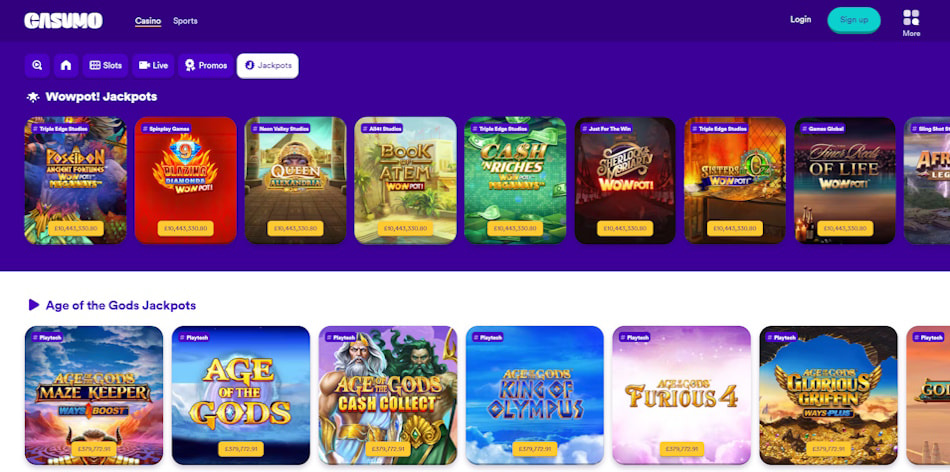 Casumo Progressive Jackpot Networks.