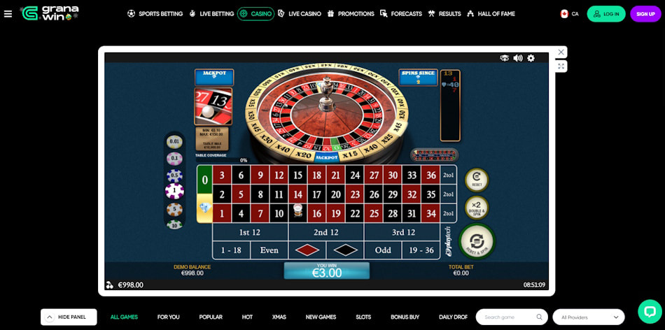 Diamond Roulette by Playtech at GranaWin
