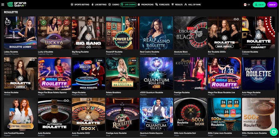 Live Roulette Games at GranaWin