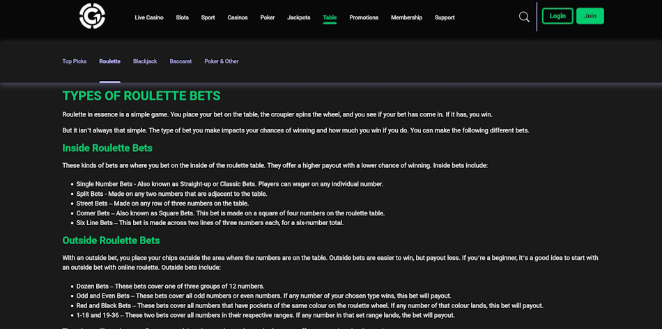 Grosvenor Online Roulette Guides