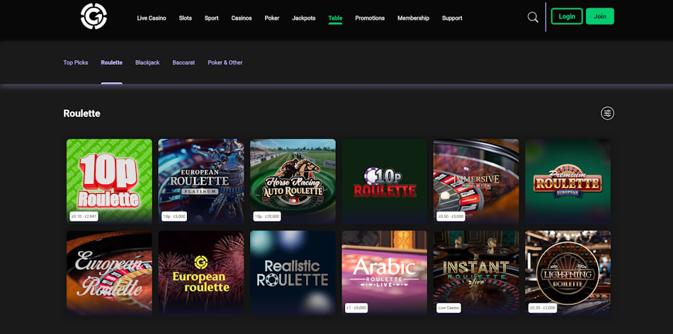 Grosvenor RNG Online Roulette