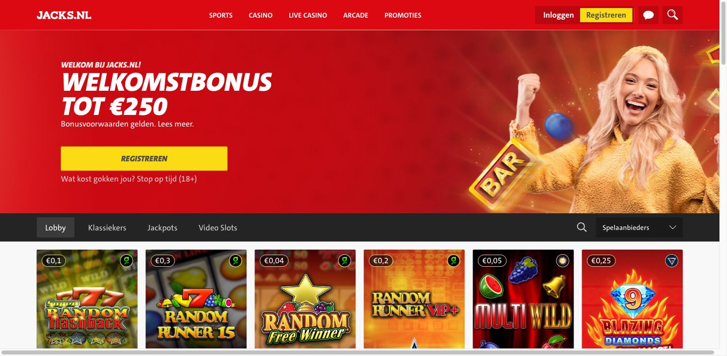 Jacks spellobby 3100+ spellen 45+ providers