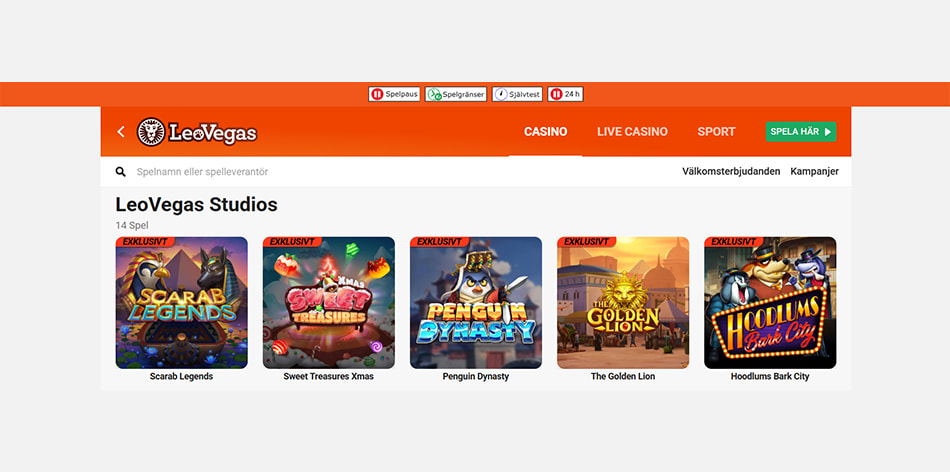 Spel från LeoVegas Studios