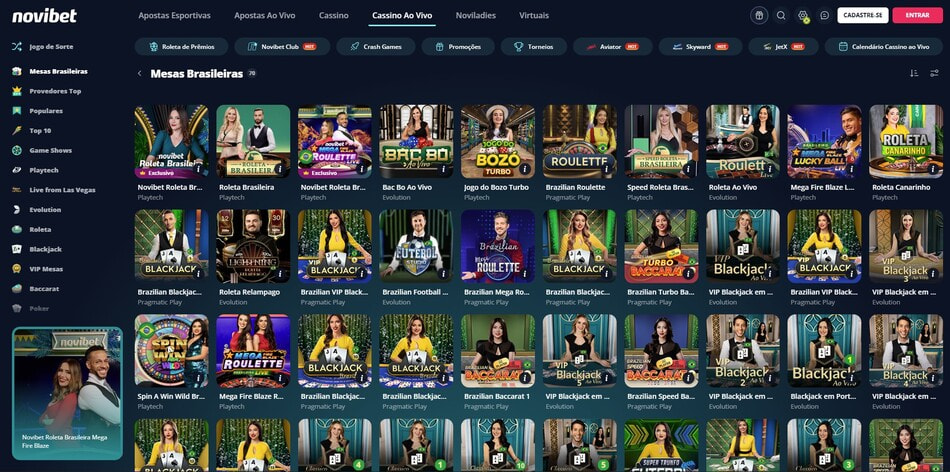 Novibet's Brazilian Tables, Including Some Exclusive Games