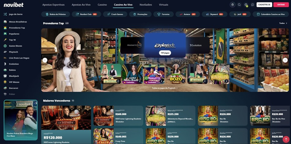 Novibet's Diverse Live Casino Games Available in Brazil