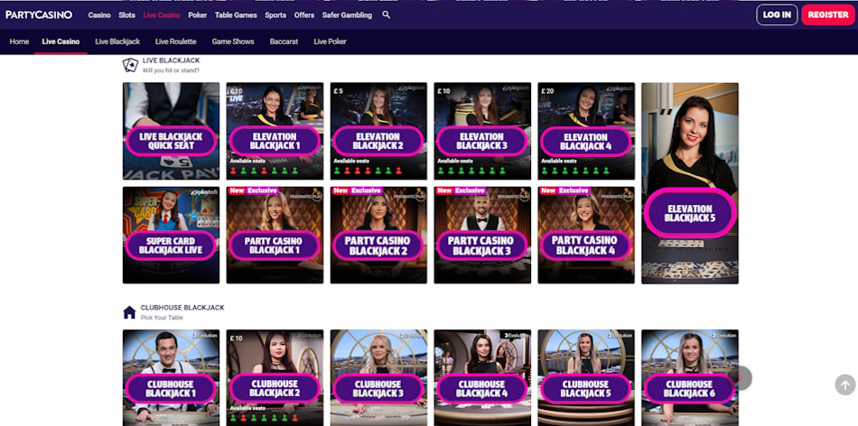 PartyCasino Live Dealer Blackjack