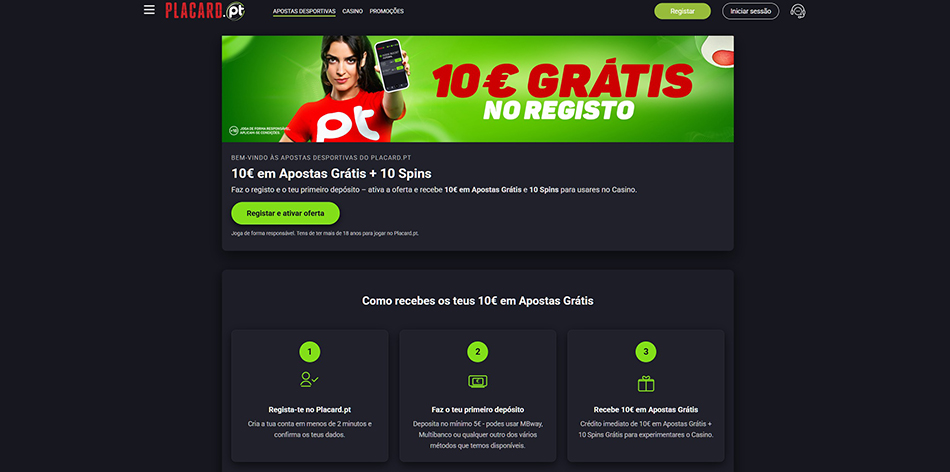 Bónus de apostas no Placard