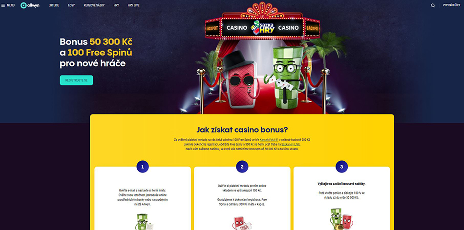 Nabídka bonusu pro nové hráče v casinu Sazka Hry