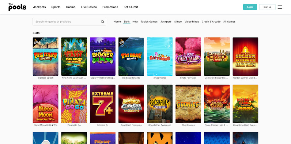 Online Slots at The Pools Casino